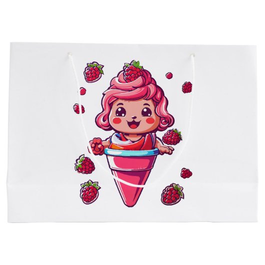 Frambozen sorbet Kawaii Groot Cadeauzakje (Achterkant)