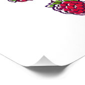 Frambozen sorbet Kawaii Perfect Poster (Hoek)