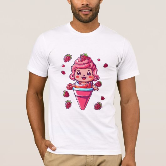 Frambozen sorbet Kawaii T-shirt (Voorkant)