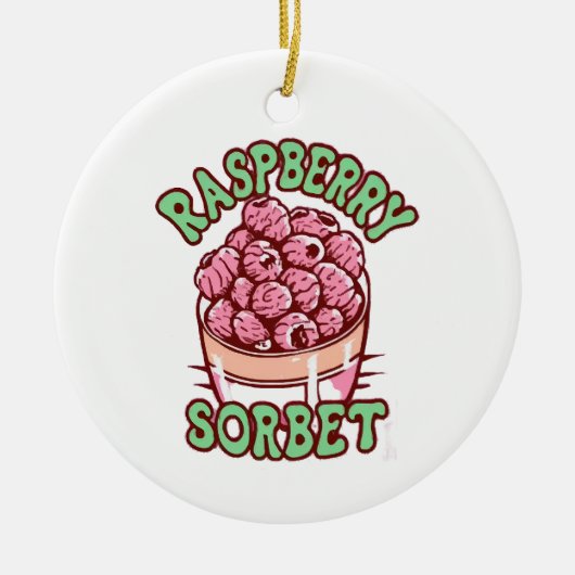 Frambozen Sorbet Keramisch Ornament (Voorkant)