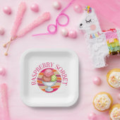 Frambozen Sorbet Papieren Bordje (Feest)