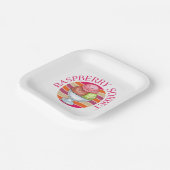 Frambozen Sorbet Papieren Bordje (Gebogen)