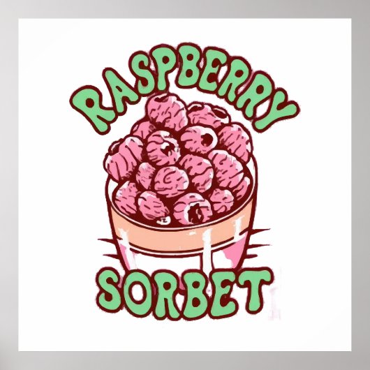 Frambozen Sorbet Poster (Voorkant)