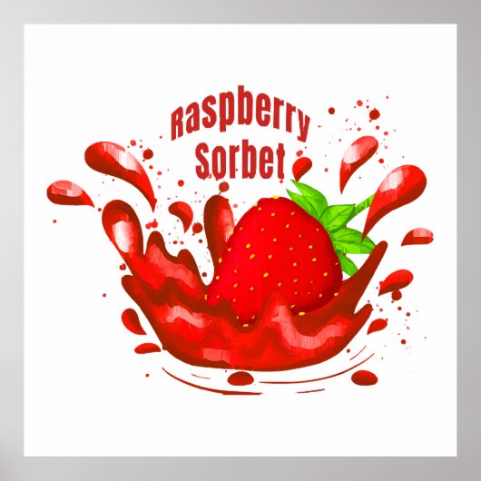 Frambozen Sorbet Poster (Voorkant)