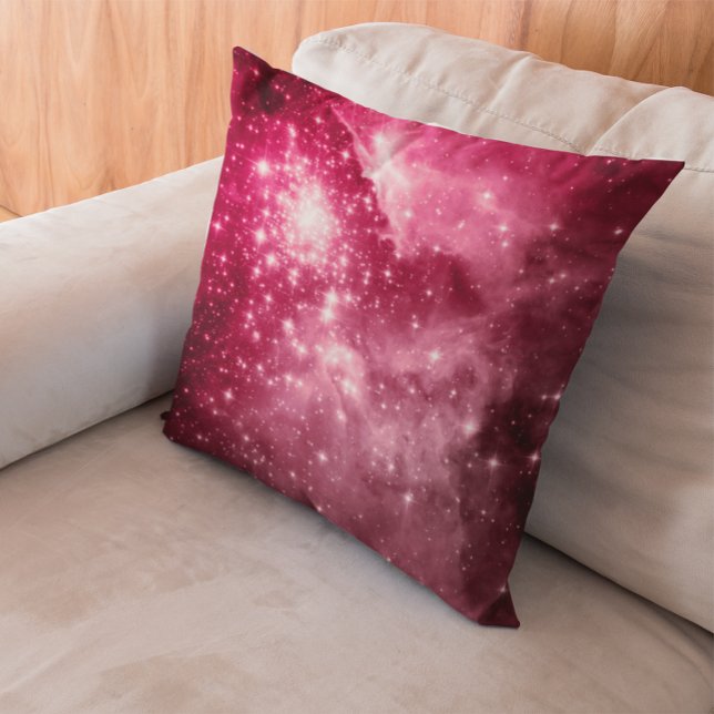 Frambozen Sterren Kussen (Raspberry Stars Throw Pillow)