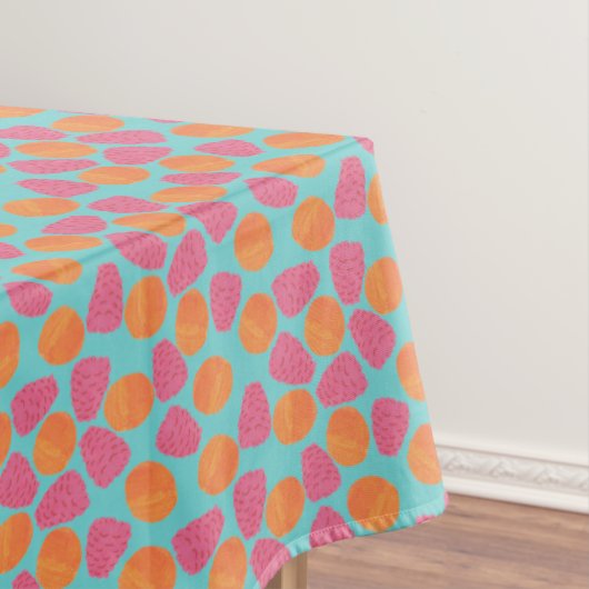 Frambozen Tangerines op Bright Turquoise Blue Tafelkleed (Voorbeeld)