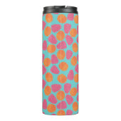 Frambozen Tangerines op Bright Turquoise Blue Thermosbeker (Achterkant)