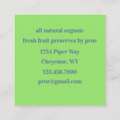 Frambozen Vers Fruit Waterverf Rood Groen Vierkante Visitekaartje (Achterkant)