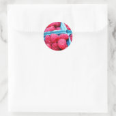 Frambozen, vers ronde sticker (Tas)