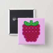 Frambozen Vierkante Button 5,1 Cm (Voorkant /achterkant)