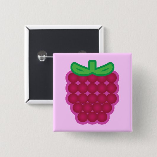 Frambozen Vierkante Button 5,1 Cm (Voorkant /achterkant)