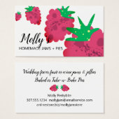 Frambozen visitekaartje van jam pies bakkerij (Voorkant /achterkant)