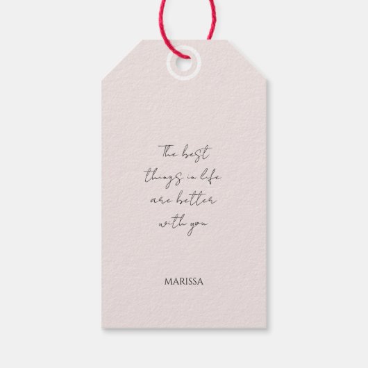 Frambozen Waterverf Happy Valentijn Day Cadeaulabel (Achterkant)