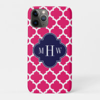 Frambozen WhMarokkaans #5 Navy 3 Initiaal Monogram