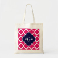 Frambozen WhMarokkaans #5 Navy 3 Initiaal Monogram