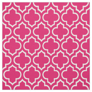 Frambozen, witte Marokkaanse Quatrefoil #6 Stof