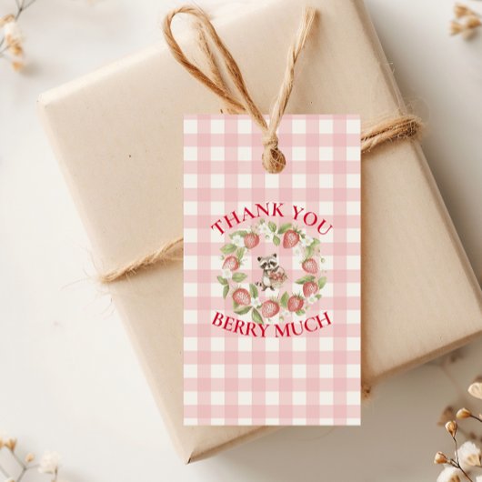 Frambozen Woodland Baby Shower Cadeaulabel