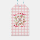 Frambozen Woodland Baby Shower Cadeaulabel (Voorkant)