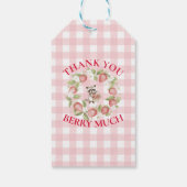 Frambozen Woodland Baby Shower Cadeaulabel (Achterkant)