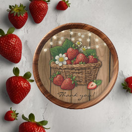 Frambozen Zoete Mand Baby Shower Papieren Bordje