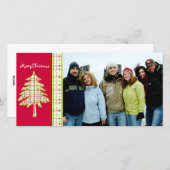 Frambozengewas en snowflake kerst feestdagenkaart (Voorkant / Achterkant)