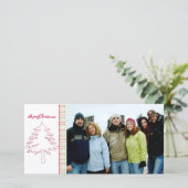 Frambozengewas en snowflake kerst feestdagenkaart (Staand voorkant)