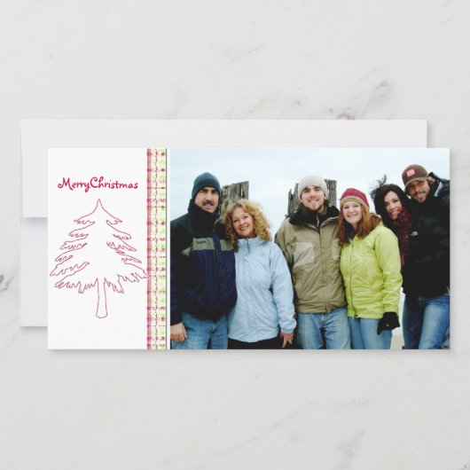 Frambozengewas en snowflake kerst feestdagenkaart (Voorkant)