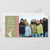 Frambozengewas en snowflake kerst feestdagenkaart (Voorkant)