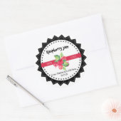 Frambozenjam gemaakt met liefdesrijke roodbruin ronde sticker (Envelop)