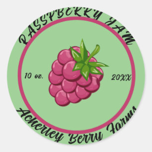 Frambozenjam Inmaak Persoonlijk Klassiek  Ronde Sticker