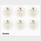 Frambozenjam pot Thuisgemaakt Modern Ronde Sticker (Vel)