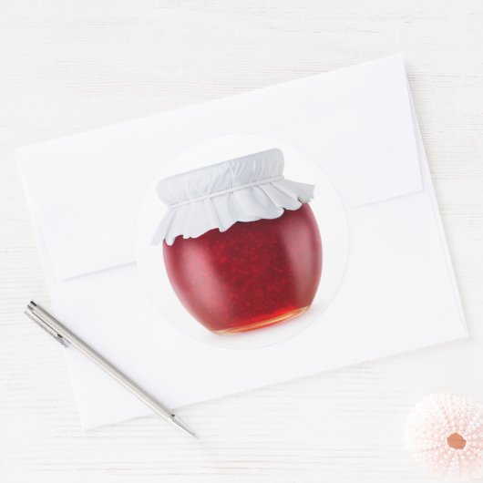 Frambozenjam Ronde Sticker (Envelop)