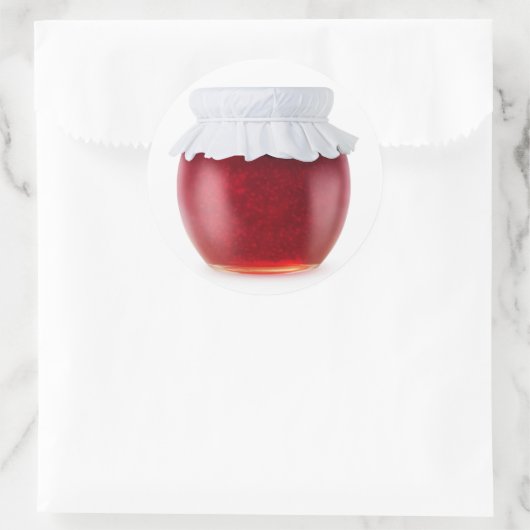 Frambozenjam Ronde Sticker (Tas)