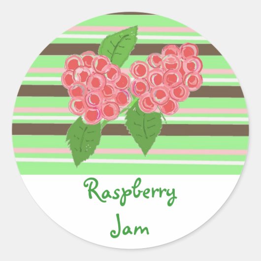 Frambozenjam Ronde Sticker (Voorkant)