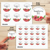 Frambozenjam zelfgemaakt behoud ronde sticker