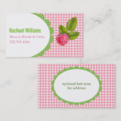 Frambozenkaart voor mammie contactkaartje (Voorkant / Achterkant)