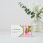 Frambozenkaart voor mammie contactkaartje (Staand voorkant)