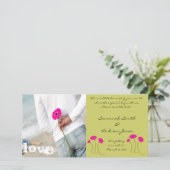 Frambozenknollen op Limoen sparen de datum Save The Date (Staand voorkant)