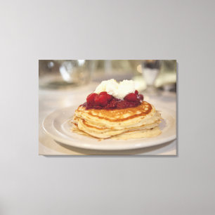 Frambozenpannenkoeken Canvas Afdruk