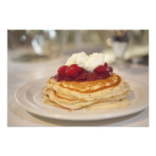 Frambozenpannenkoeken Foto Afdruk