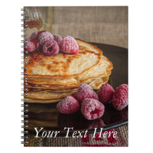 Frambozenpannenkoeken met maapelstroop notitieboek