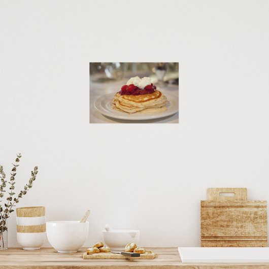 Frambozenpannenkoeken Poster (Keuken)