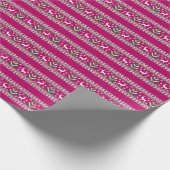 Frambozenroze groen en wit Fair Isle Kerstmis Cadeaupapier (Hoek)