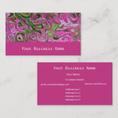 Frambozenroze, groen, zwart Visitekaartje (Voorkant / Achterkant)