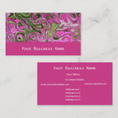 Frambozenroze, groen, zwart Visitekaartje (Voorkant / Achterkant)