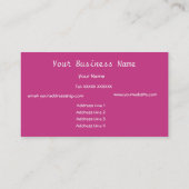 Frambozenroze, groen, zwart Visitekaartje (Achterkant)