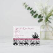 Frambozenroze Mode Diva Damask Visitekaartje (Staand voorkant)