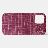 Frambozenroze nep krokodillenleer Case-Mate iPhone case (Achterkant (horizontaal))