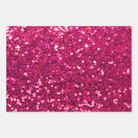 Frambozenroze sparkle Sequin Metallic Kerstmis Inpakpapier Vel (Voorkant)
