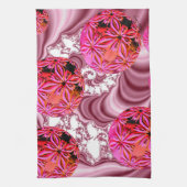 Frambozenroze zicht, Abstracte sneeuwvlokken Theedoek (Verticaal)